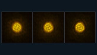 Three yellow circles filled with different patterns of light and dark